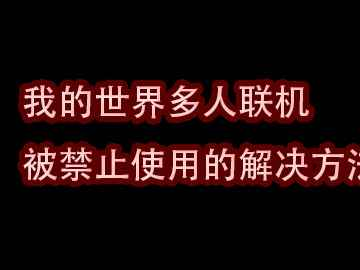 我的世界1.16.5多人联机被禁止使用的解决方法